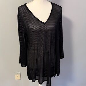 Jordan Taylor Black Mesh beach cover up- Medium